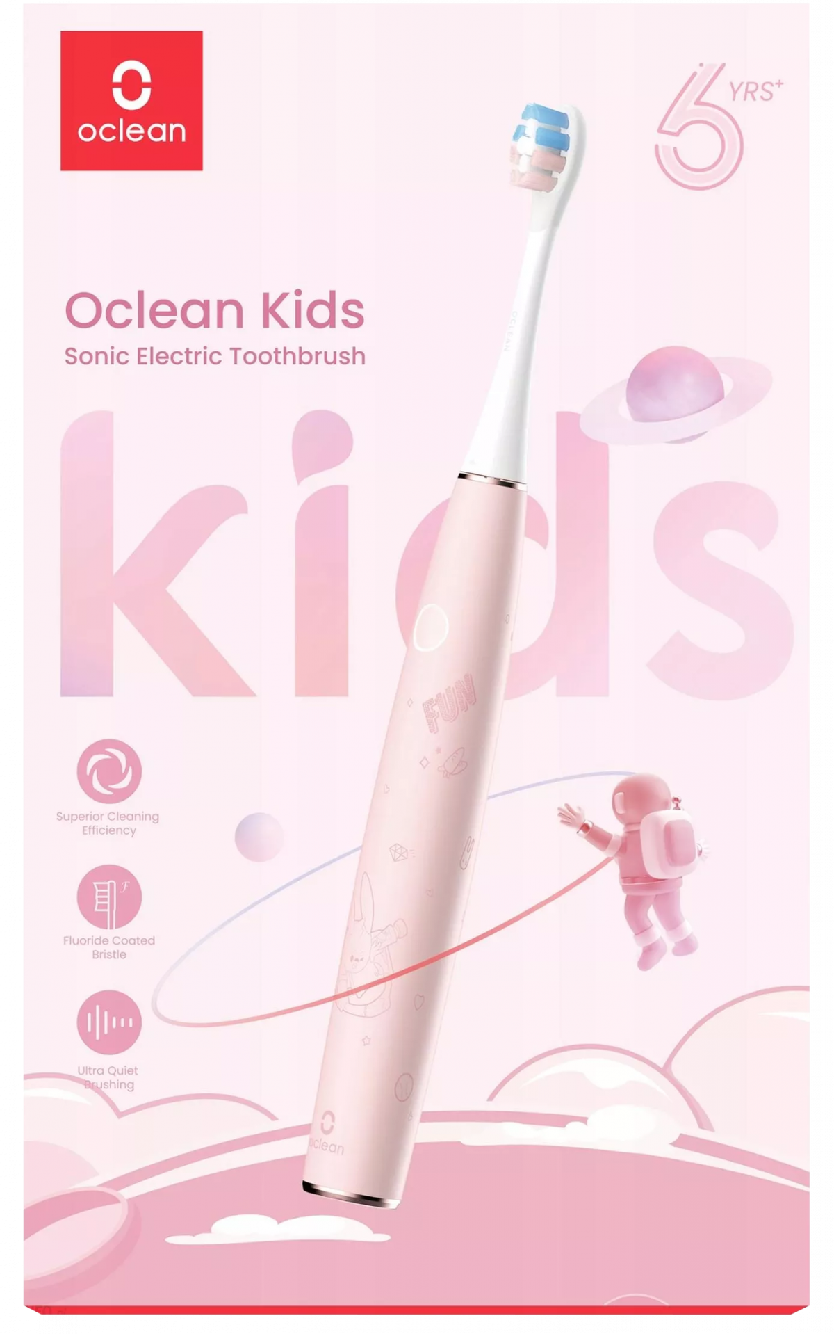 OCLEAN Electric Kids Pink elektrinis dantų šepetėlis, 1 vnt