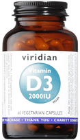 VIRIDIAN Vitamin D3 2000iu Vegan kapsulės, 60 vnt.