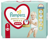 PAMPERS Premium Care 5 (12-17 kg) sauskelnės-kelnaitės, 34 vnt.