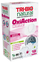 TRI-BIO OxiAction White tabletės dėmių valymui, 18 vnt.