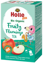 HOLLE Vaisių ir žolelių vaikams FRUITY FLAMINGO, ekologiška arbatos maišeliai, 20 vnt.