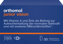 ORTHOMOL Junior Vision kramtomosios tabletės, 90 vnt.