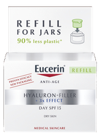 EUCERIN Hyaluron-Filler sausai odai SPF 15, papildymo pakuotė, dieninis  veido kremas, 50 ml