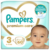 PAMPERS Premium Care-3 (6-10 kg) sauskelnės, 60 vnt.