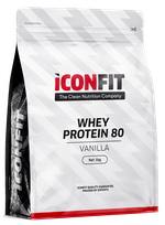 ICONFIT Whey Protein 80 - vanilės skonio milteliai, 1000 g