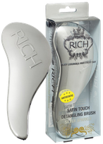 RICH Pure Luxury Satin Touch Detangling Silver Sparkle plaukų šepetys, 1 vnt.