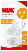 NUK First Choice+ S (0-6 m) Silicone čiulptukas, 2 vnt.