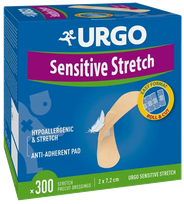 URGO  Sensitive Strech elastinis tvarstis, 300 vnt.