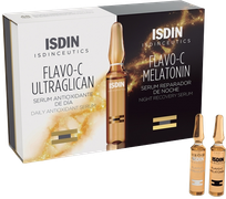 ISDIN Isdinceutics Flavo-C Melatonin + Ultraglican serumas, 4 vnt.