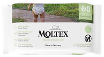 MOLTEX Pure & Nature drėgnos servetėlės, 60 vnt.