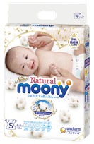 MOONY Natural S 4-8  kg sauskelnės, 58 vnt.