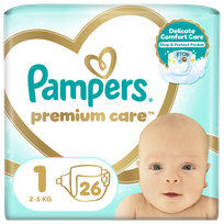 PAMPERS Premium Care 2 - 5 kg sauskelnės, 26 vnt.