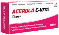 VITABALANS Acerola C-vita Cherry kramtomosios tabletės, 30 vnt.