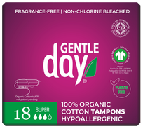 GENTLE DAY Super Organic Cotton tamponai, 18 vnt.