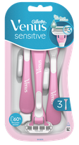 GILLETTE Venus Smooth Sensitive vienkartiniai skustuvai, 3 vnt.