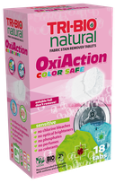 TRI-BIO OxiAction Color Safe tabletės dėmių valymui, 18 vnt.