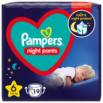 PAMPERS Night 6 (15+ kg) sauskelnės-kelnaitės, 19 vnt.