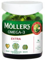 MOLLERS Omega - 3 Extra  kapsulės, 76 vnt.