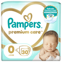 PAMPERS Premium Care 0 <3 kg sauskelnės, 30 vnt.