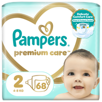 PAMPERS Premium Care 2 (4-8 kg) sauskelnės, 68 vnt.