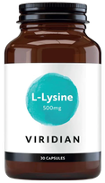 VIRIDIAN L-Lysine 500 mg kapsulės, 30 vnt.