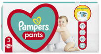 PAMPERS Maxi Pack 3 (6-11 kg) sauskelnės-kelnaitės, 56 vnt.