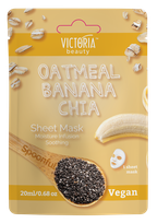 VICTORIA BEAUTY Spoonful Oatmeal, Banana, Chia lakštinė veido kaukė, 1 vnt.