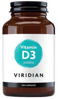 VIRIDIAN Vitamin D3 2000iu Vegan kapsulės, 150 vnt.