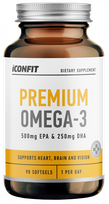 ICONFIT Premium Omega 3 1000 mg minkštos gelio kapsulės, 90 vnt.