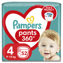 PAMPERS Pants-4 (9-15 kg) sauskelnės-kelnaitės, 52 vnt.