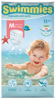 MOLTEX Swimmies M (9-15 kg) sauskelnės-kelnaitės, 11 vnt.