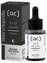 SKINCYCLOPEDIA Charcoal with 5% AHA + PHA Complex šveičiamasis serumas, 30 ml