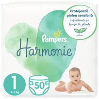 PAMPERS Harmonie 1 (2-5 kg) sauskelnės, 50 vnt.