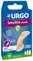 URGO  Sensitive Stretch elastinis tvarstis, 20 vnt.