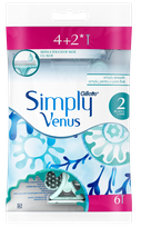 GILLETTE Simply Venus 2 vienkartiniai skustuvai, 6 vnt.