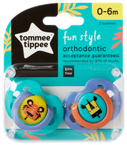 TOMMEE TIPPEE TOMMEE TIPPEE čiulptukas FUN, 0-6 mėn., 43338294 čiulptukas, 2 vnt.