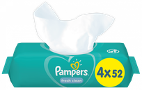 PAMPERS Fresh Clean drėgnos servetėlės, 208 vnt.