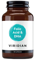 VIRIDIAN Folic Acid & DHA kapsulės, 90 vnt.