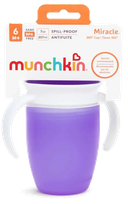 MUNCHKIN Miracle 360, violetinis, 6 mėn+ mokymosi puodelis, 207 ml