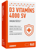 ICONFIT D3 Vitamin 4000 SV kapsulės, 60 vnt.