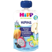 HIPP obuoliai, kriaušės, juodieji serbentai, nuo 1 metų tyrės, 100 g