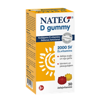 NATEO D 2000 IU vitaminai guminukai, 50 vnt.