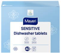 MAYERI Sensitive indų plovimo tabletės indaplovėms, 40 vnt.