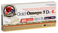 OLIMP LABS Gold Omega-3 D3+K2 kapsulės, 30 vnt.