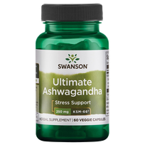 SWANSON Ašvaganda (Ashwagandha) KSM-66 ekstraktas, nervų sistemai,  kapsulės, 60 vnt.