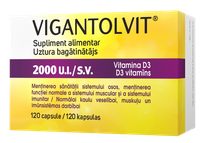 VIGANTOLVIT Vigantolvit 2000, Vitaminas D3 kapsulės, 120 vnt.
