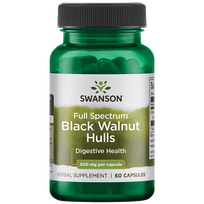 SWANSON Black Walnut, virškinimui,  kapsulės, 60 vnt.