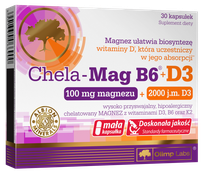 OLIMP LABS Chela Mag B6 +D3 kapsulės, 30 vnt.