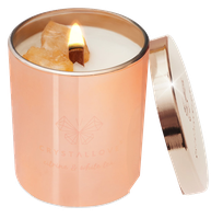 CRYSTALLOVE Citrine Soy Candle & White Tea kvepianti žvakė, 1 vnt.