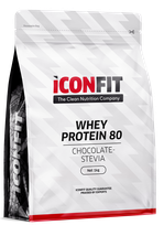 ICONFIT Whey Protein 80  šokolado-stevijos skonio milteliai, 1000 g